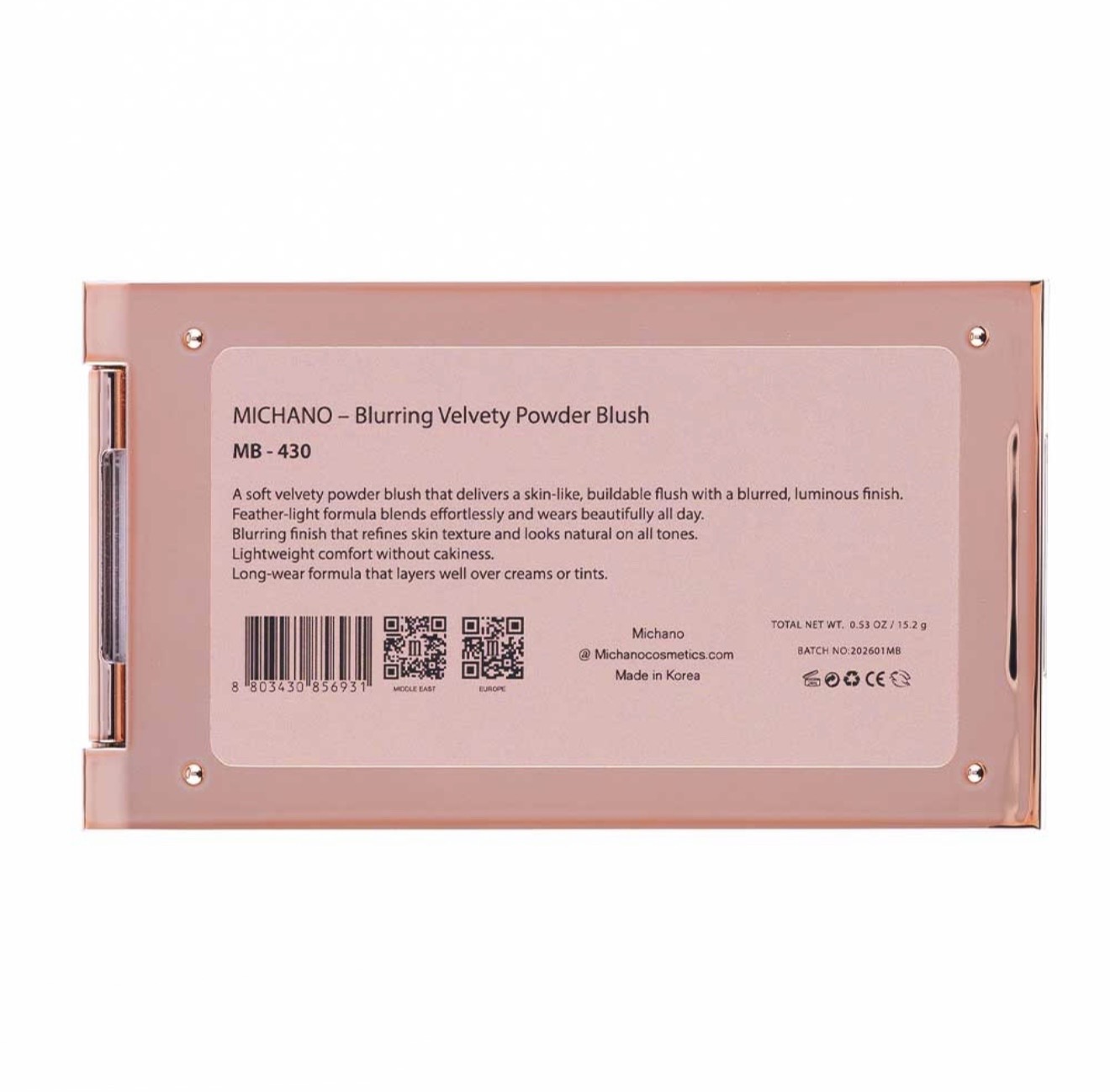 پالت رژگونه 3 رنگ شماره 430 میچانو MICHANO Blush Palette - تصویر 2