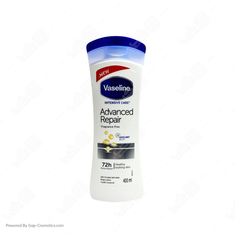 لوسیون بدن وازلین VASELINE مدل ADVANCED REPAIR مناسب پوست های خیلی خشک حجم 400 میلی لیتر